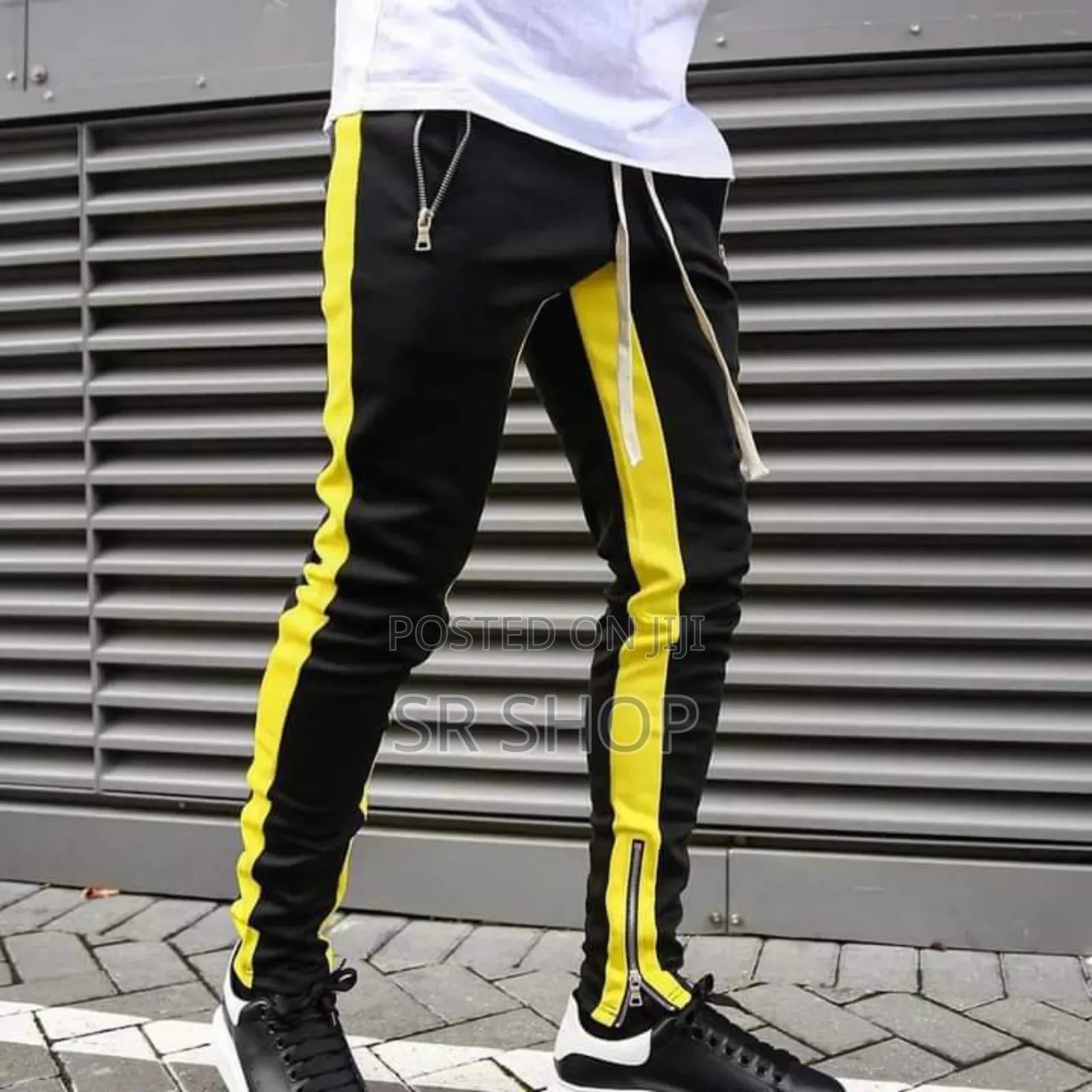 Combo Casual Men's Sweatpant Trouser Black + Yellow + White