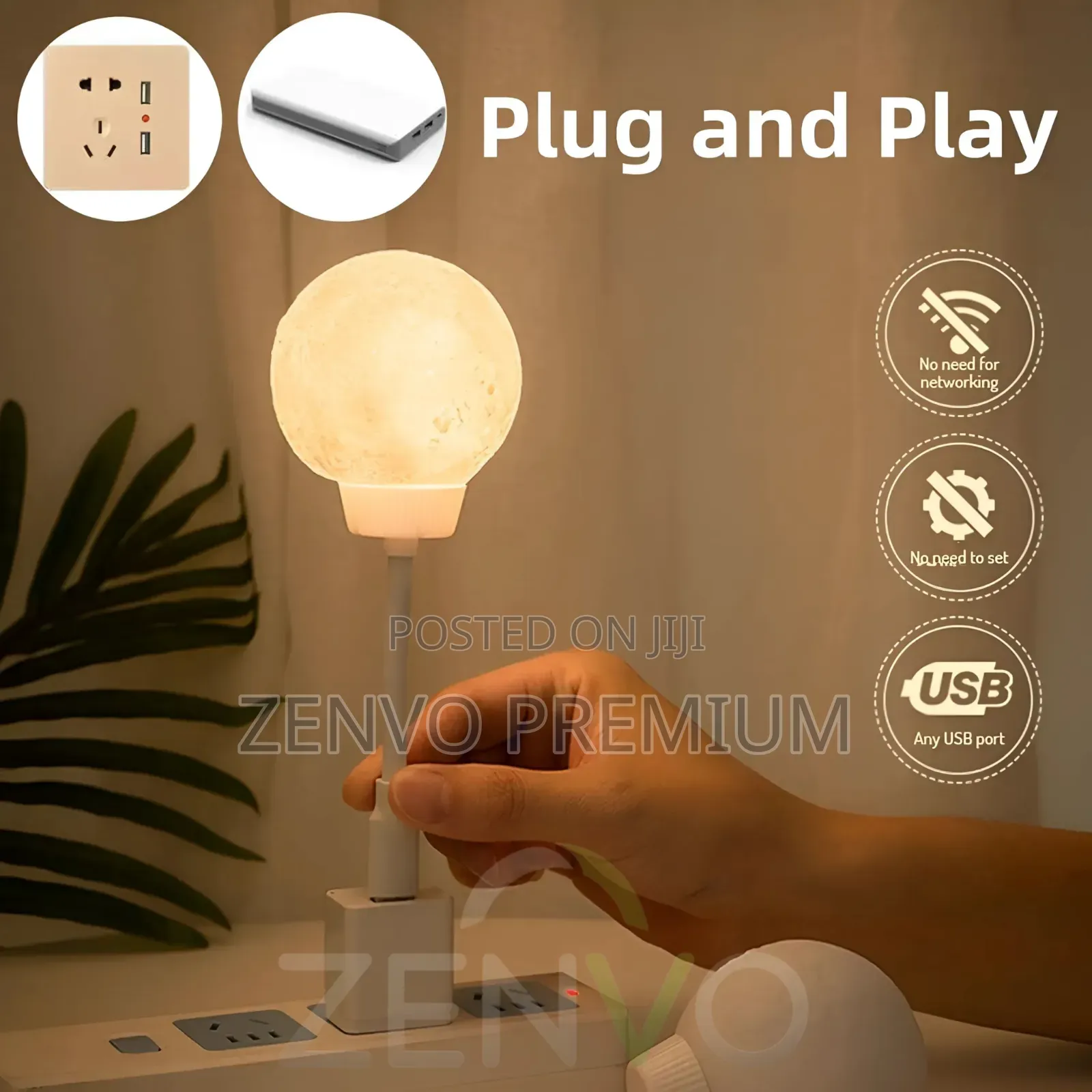 Moon Light Voice Controlled Led Lamp