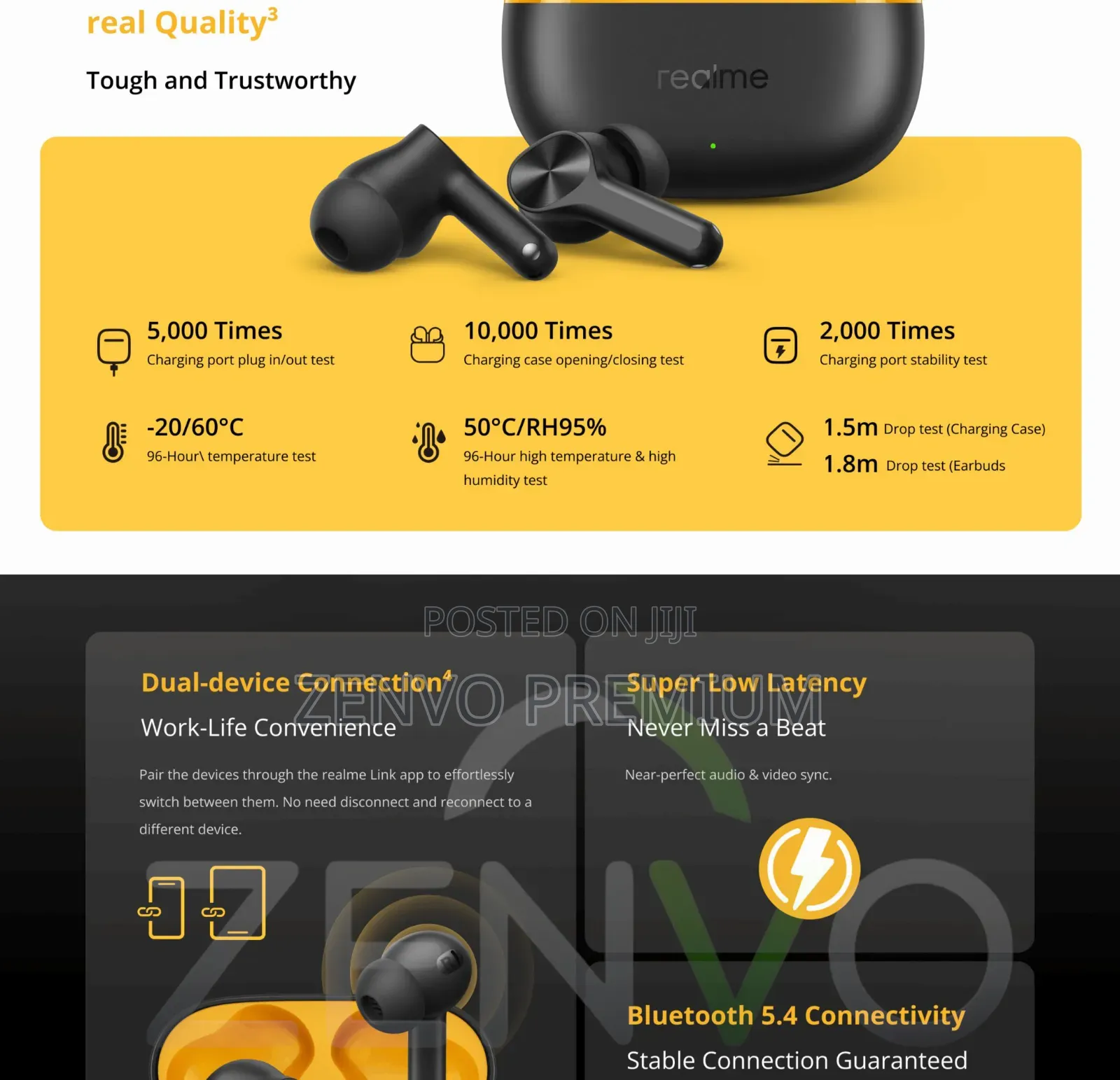 Realme Buds T200 Lite TWS Earbuds – Black