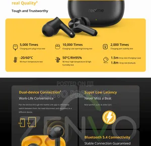 Realme Buds T200 Lite TWS Earbuds – Black