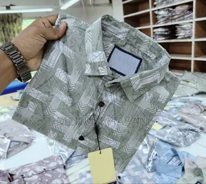 Photo - Pure Cotton Full Sleeve Print Shirt for Men's