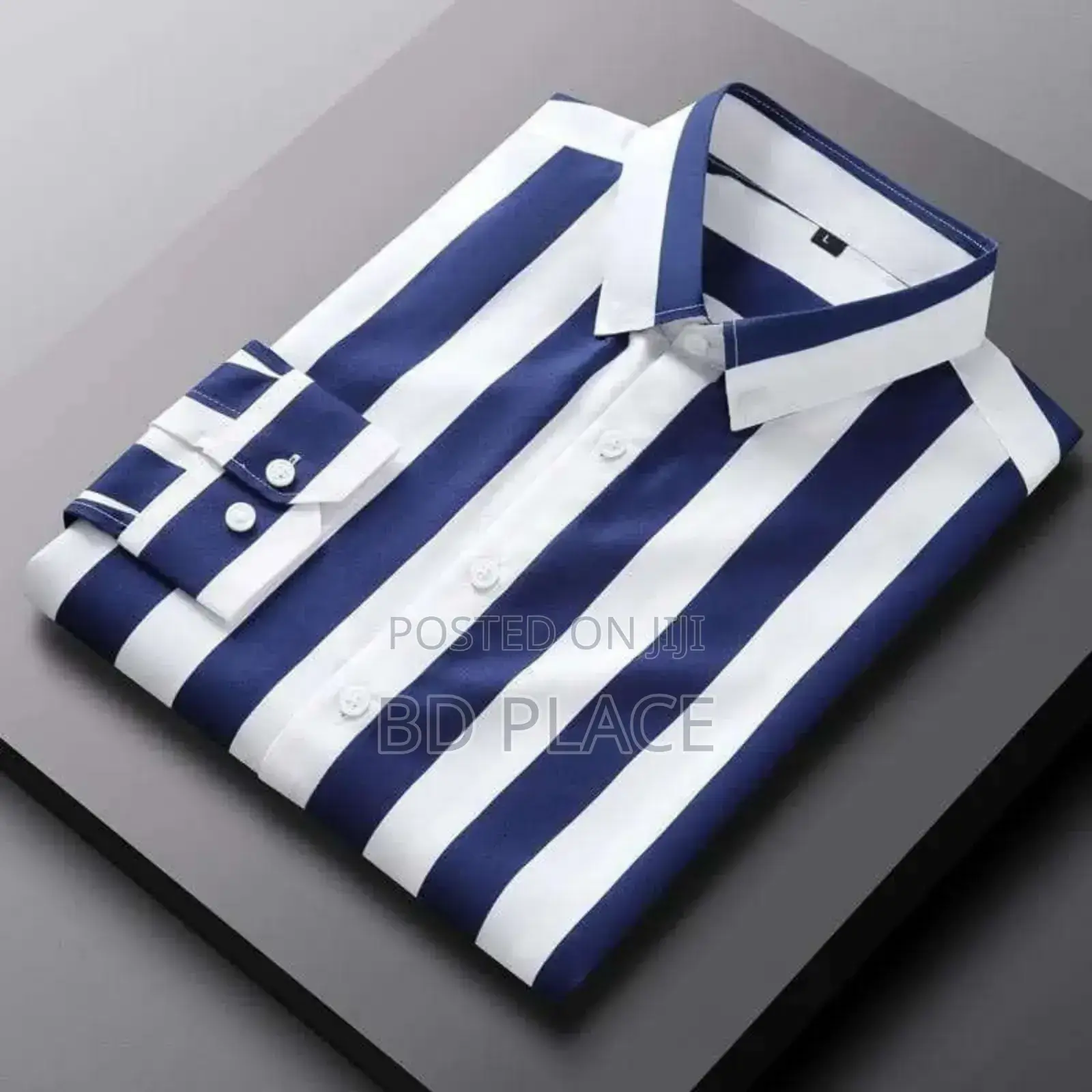 Men's Long Sleeve Stripe Print Shirt