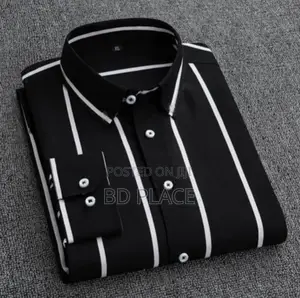 Men's Long Sleeve Stripe Print Shirt