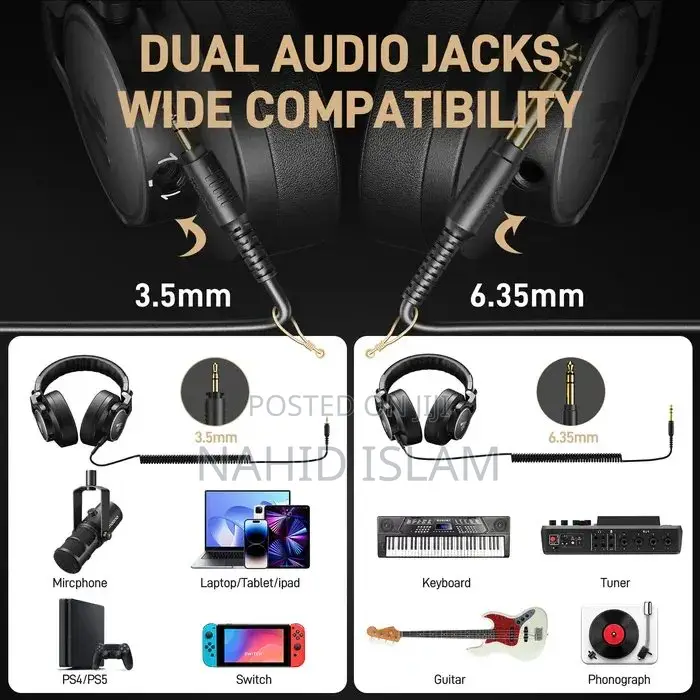 Maono Mh700 Monitoring Headphones – Brown