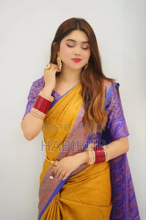 কাঞ্জিভরম কাতান শাড়ি উইথ ব্লাউজ পিস