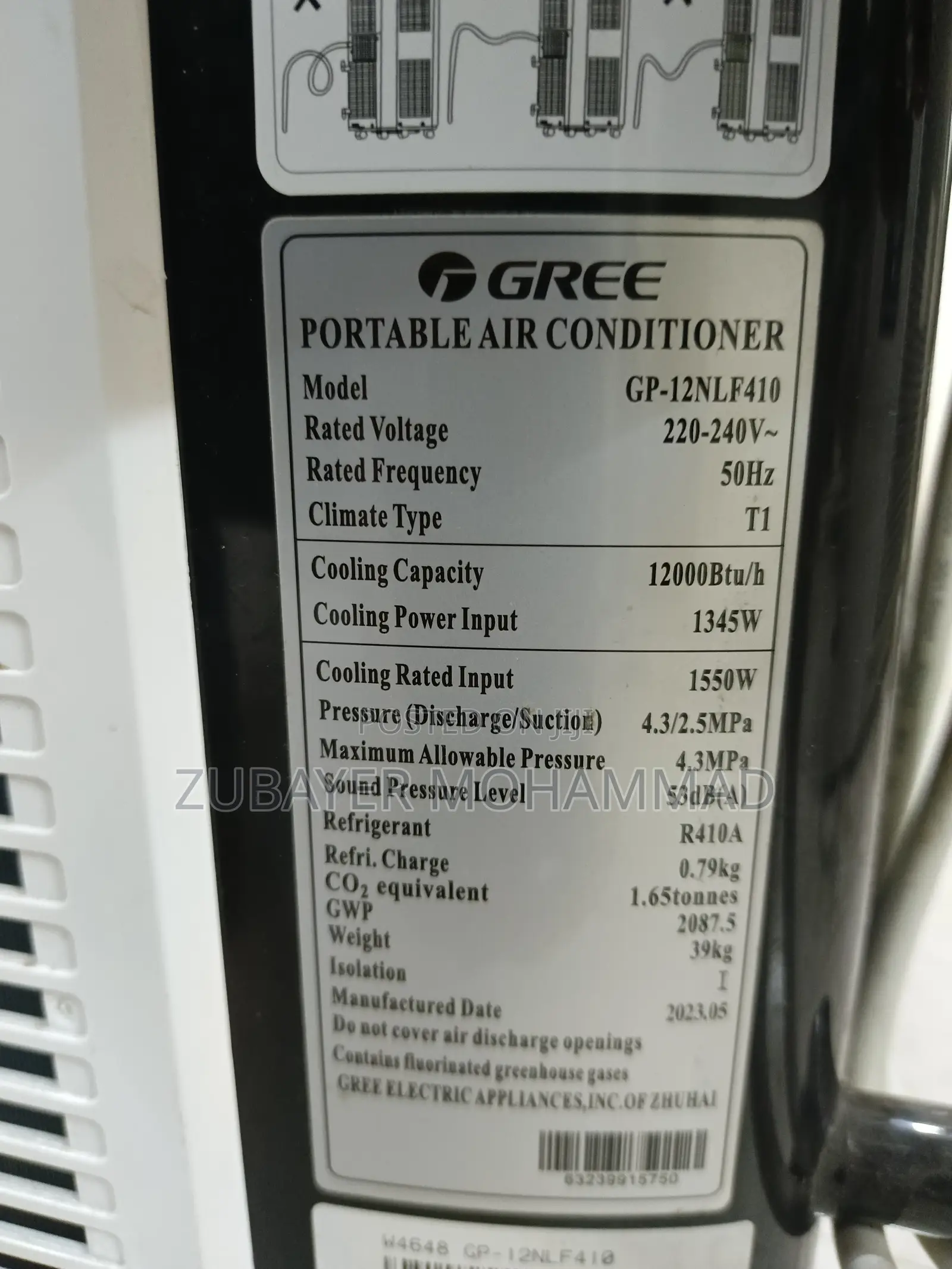 Gree 1 Ton Portable Ac (New Model)