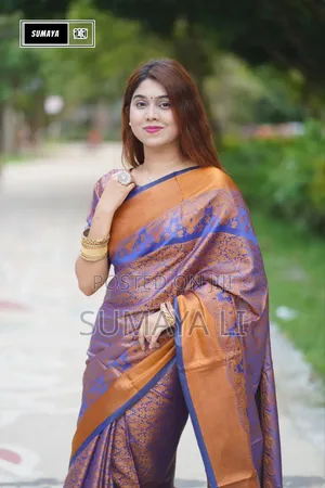 Kanjivaram Katan Sharee – Royal Blue Golden Elegance