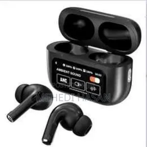 Photo - Airpods A9 Pro Anc Touch Screen Display Earbuds - Black
