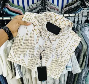 Luxury Popcorn Half-Sleeve Print Shir for Men