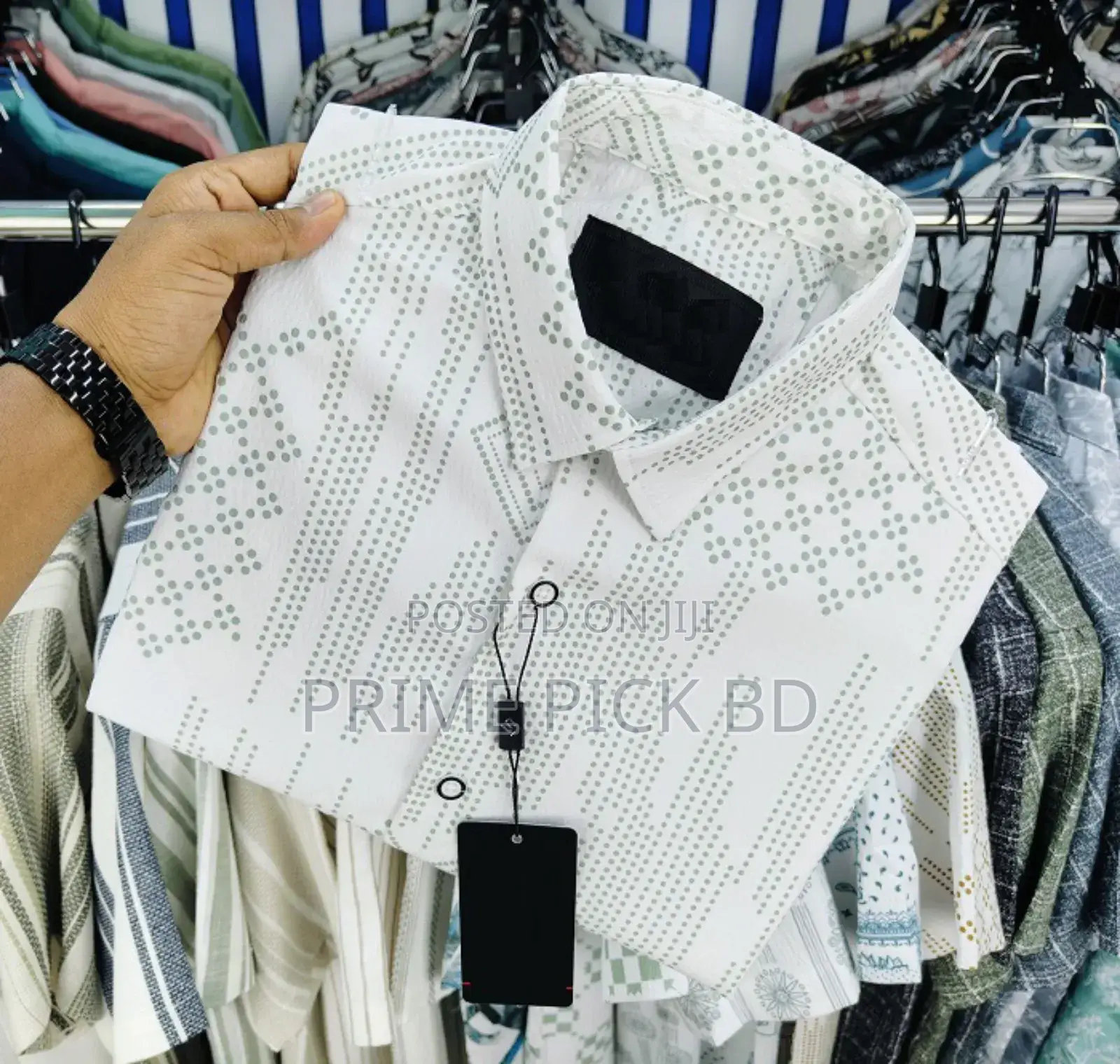 Luxury Popcorn Half-Sleeve Print Shir for Men