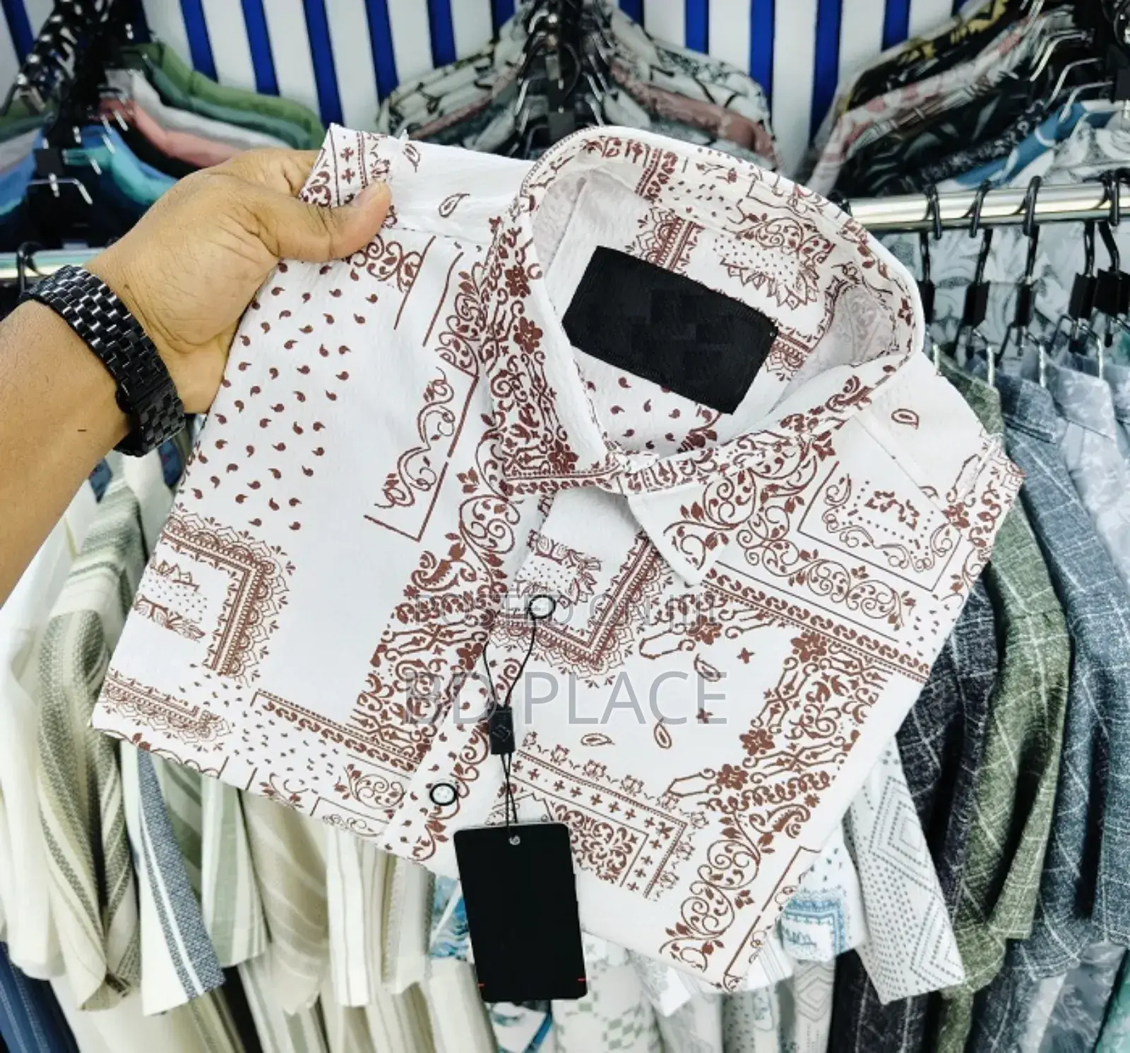 Luxury Popcorn Half Sleeve Print Shirt