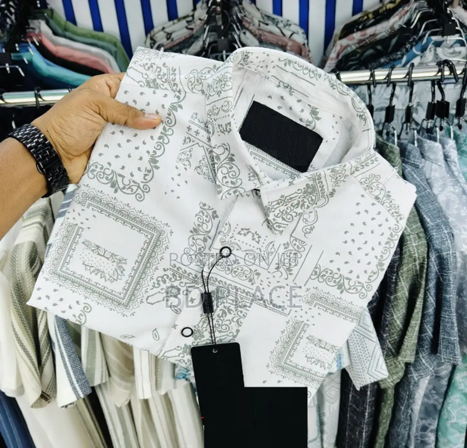 Luxury Popcorn Half Sleeve Print Shirt