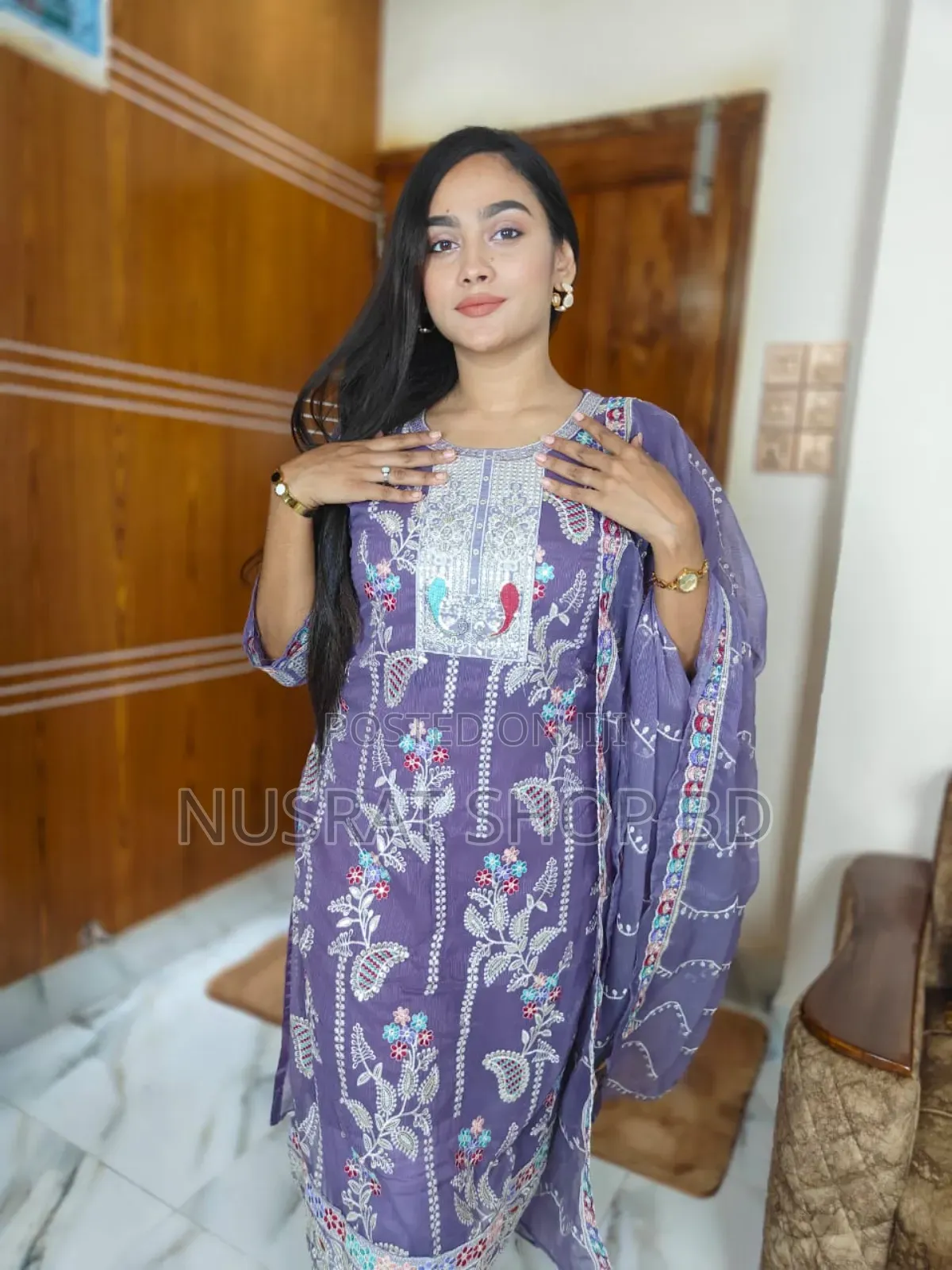 Georgette Embroidery Three Piece