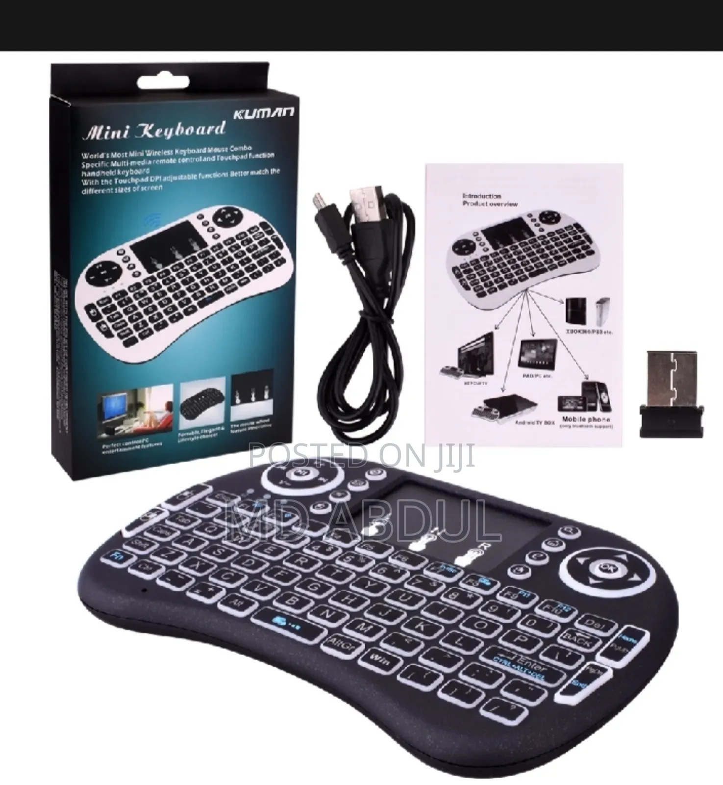 Mini I8 2.4 Wireless Keyboard With Touch Pad and Blacklight
