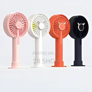 Photo - Mini Portable Usb Fan Cartoon Charging With Base Small Fan