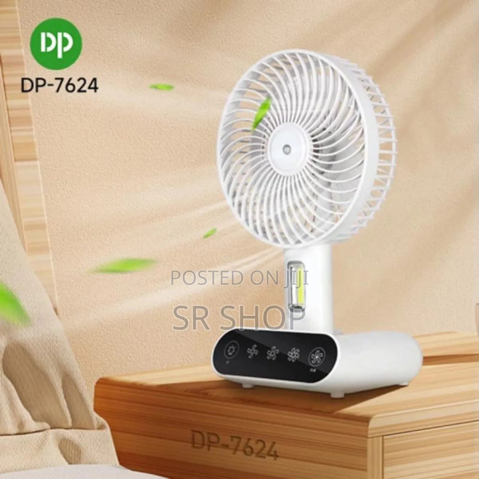 Power Dp-7624 Desktop Portable Rechargeable Fan 3000mah