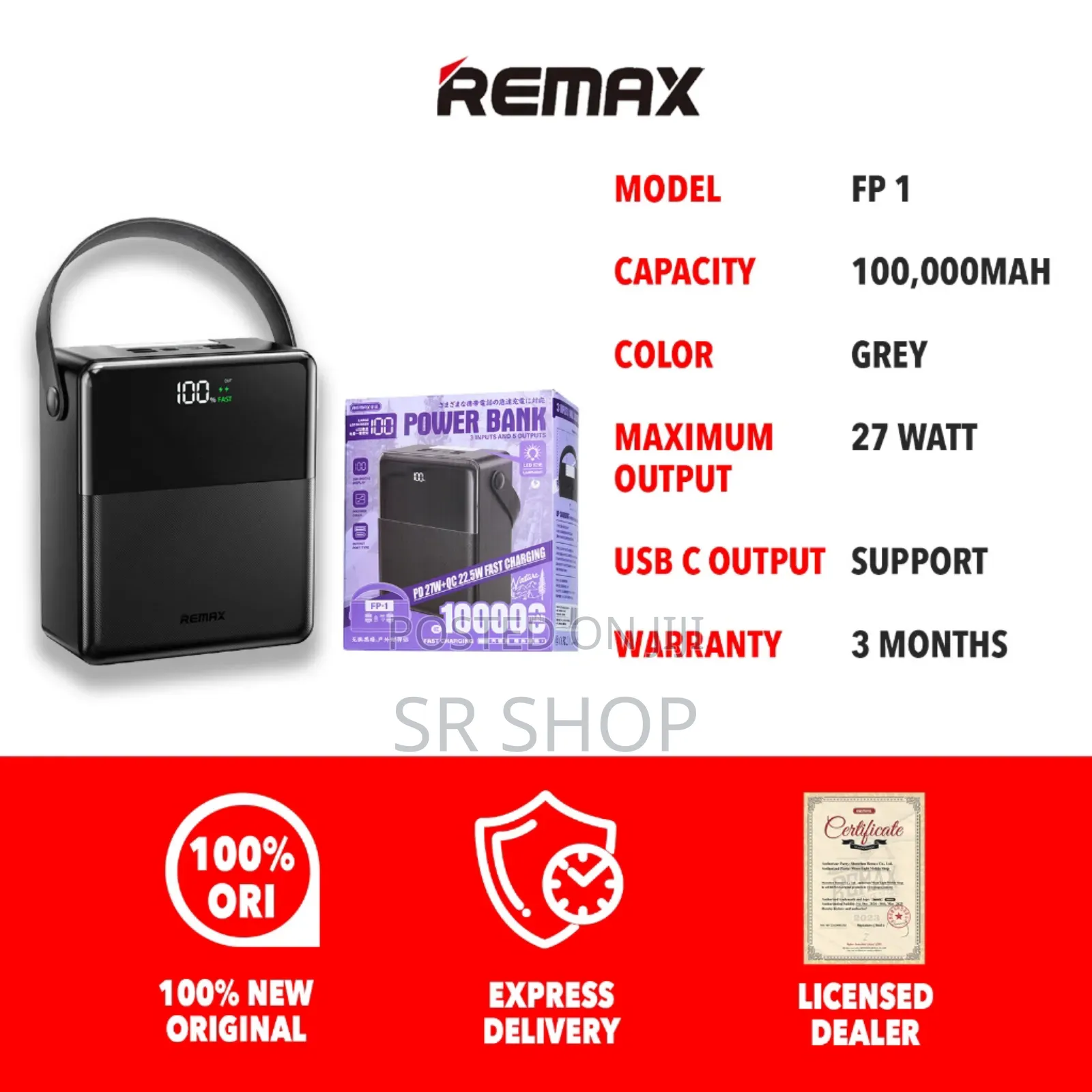 Remax Fp-1 100,000mah 27w+22.5w Power Bank