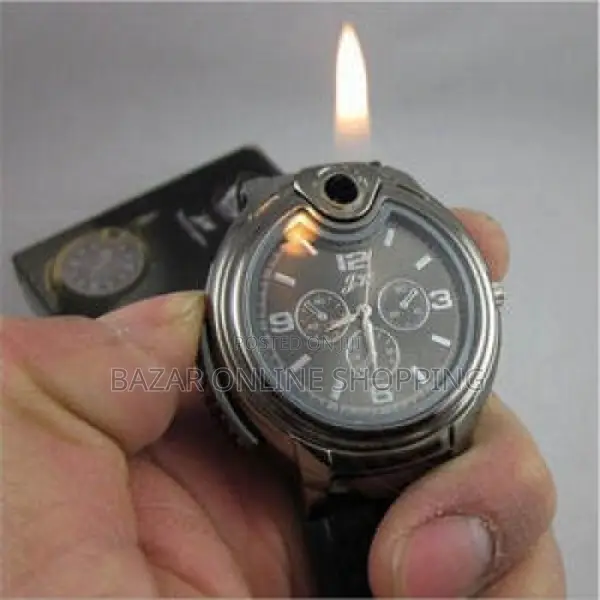 Combination Butane Lighter With Analog Watch