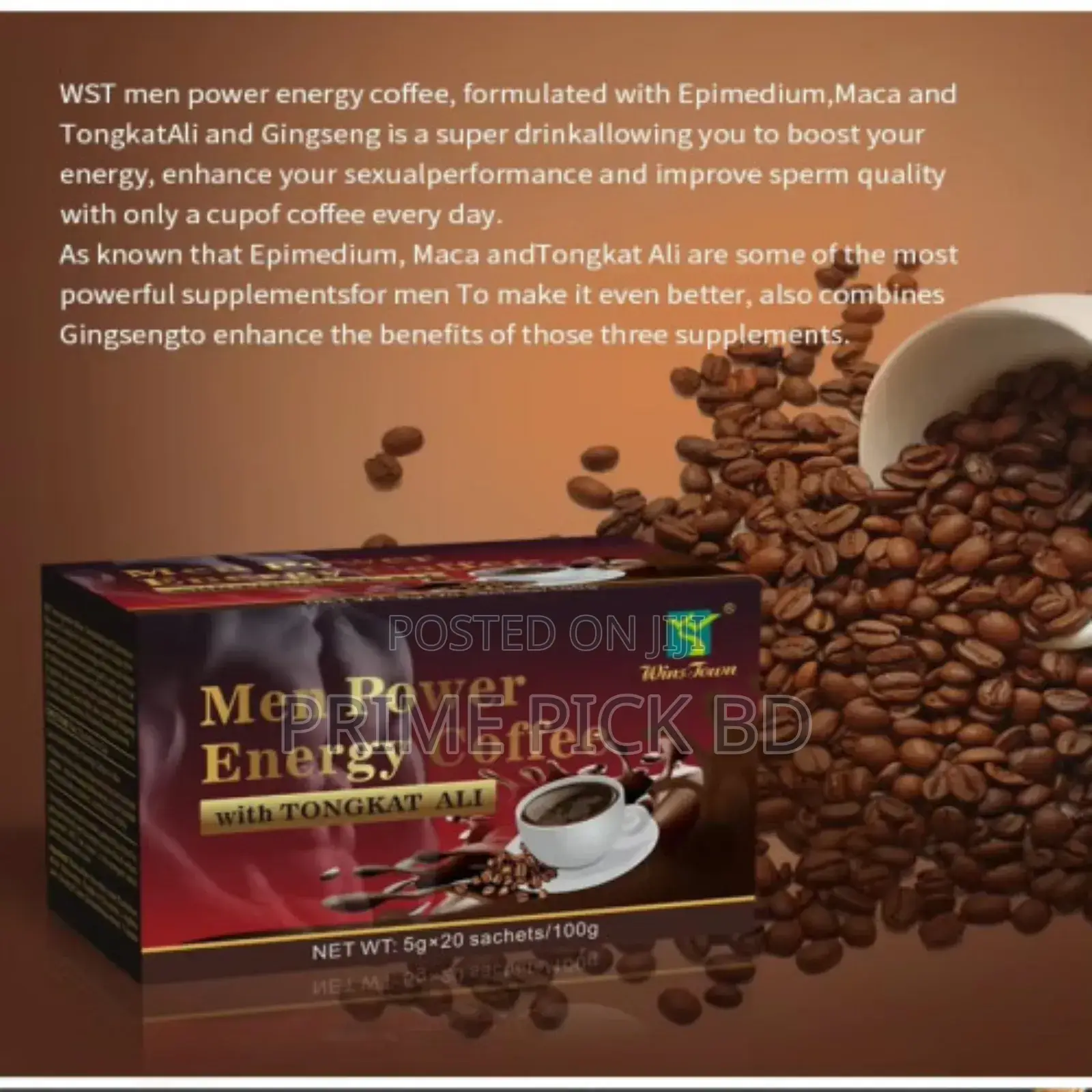 Man Power Coffee Instant Energy Maca Coffee for Men 100g