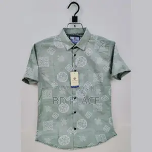 Pure Cotton Half Sleeve Print Shirt for Men's