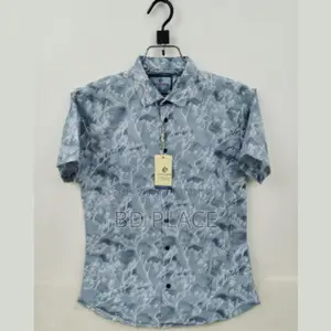 Pure Cotton Half Sleeve Print Shirt for Men's