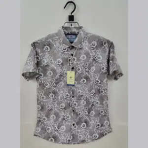 Pure Cotton Half Sleeve Print Shirt for Men's