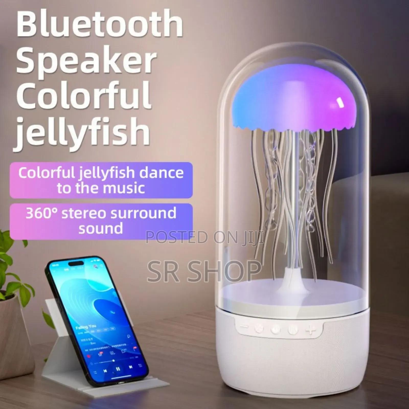 Creative Bluetooth Jellyfish Speaker With Colorful Lights