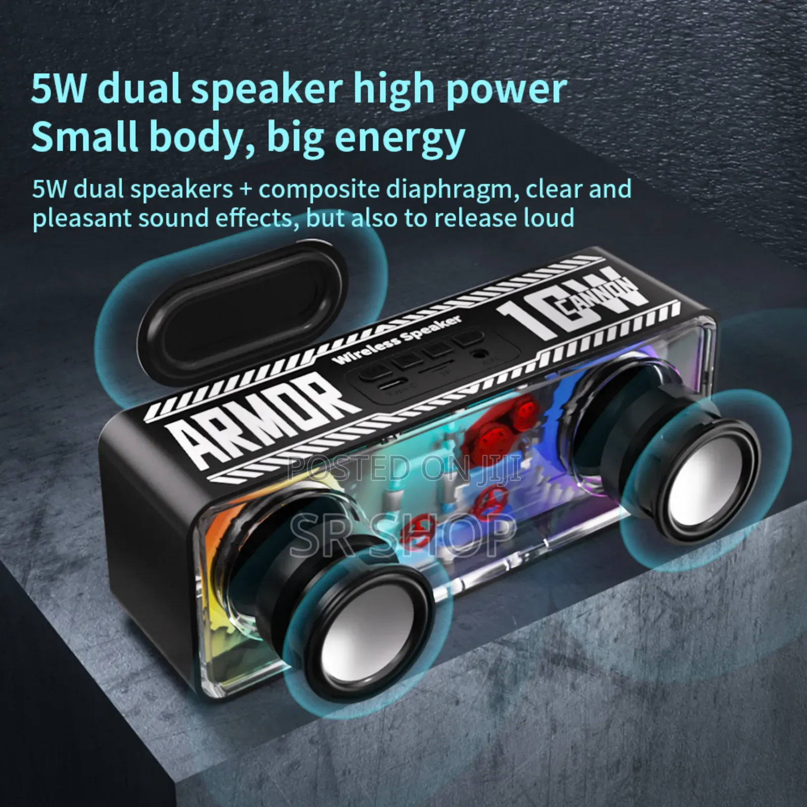 A39 10w Transparent Dual Bluetooth Speaker
