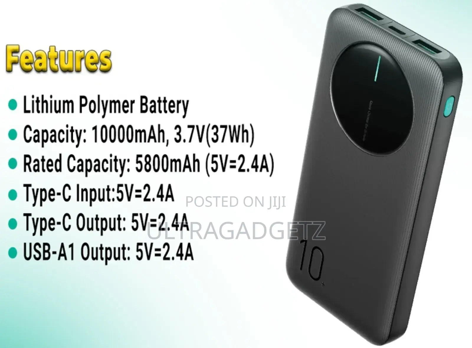 Joyroom Jr-pbf12 10000mah 2.4a Led Power Bank