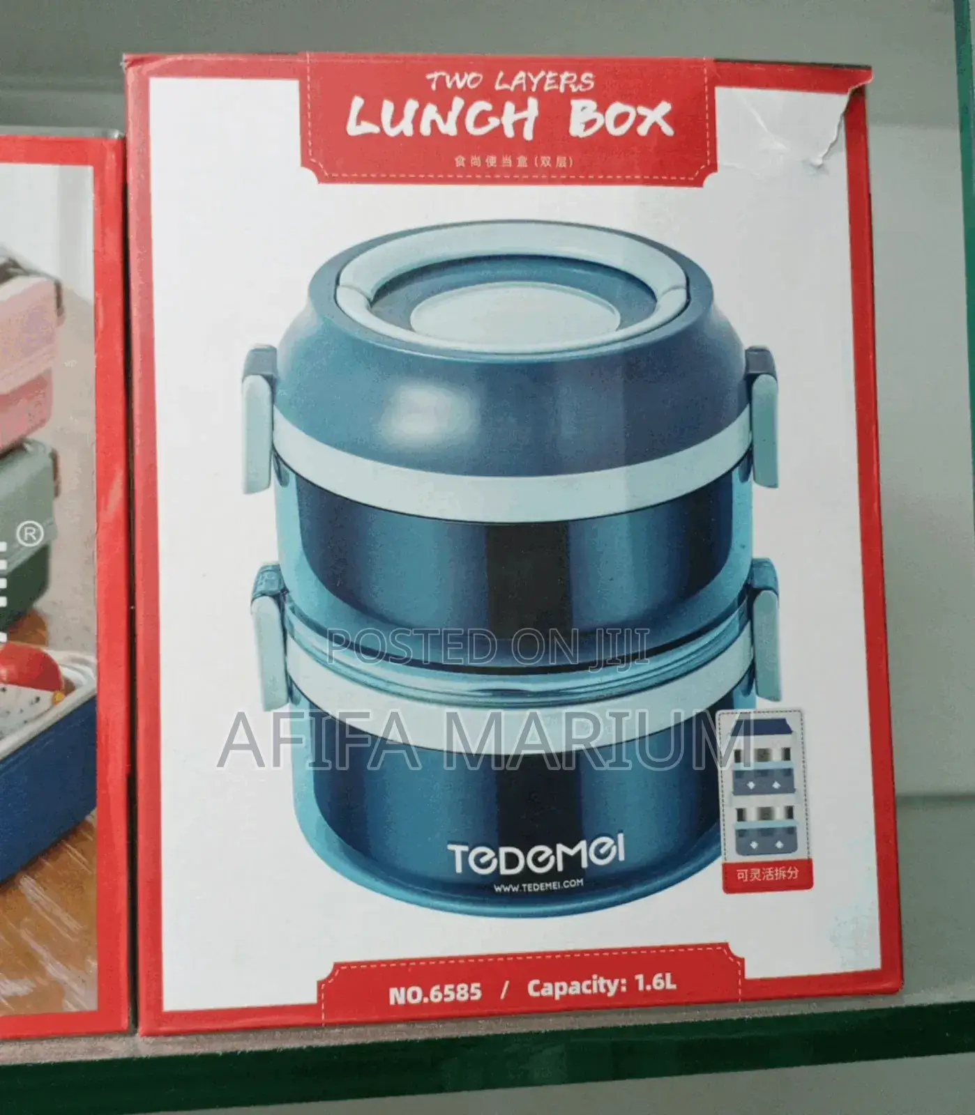Tedemei Double‐Layer Stainless Steel Lunch Box – 1.6 L