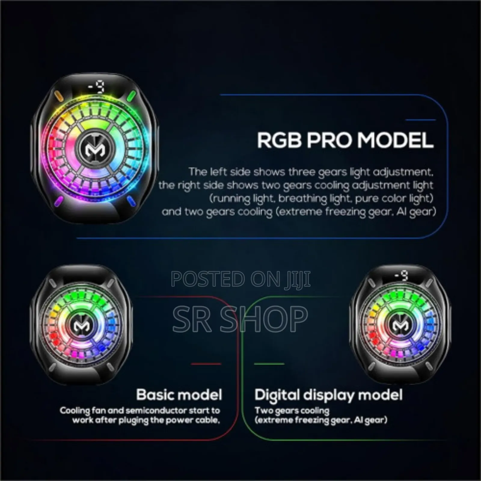 Cubonic Cx10 Mobile Cooling Fan 3 Style Rgb(Pro Model)