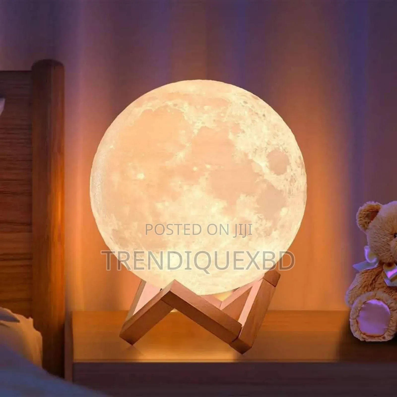 3d Rechargeable Moon Lamp With 16 Colors