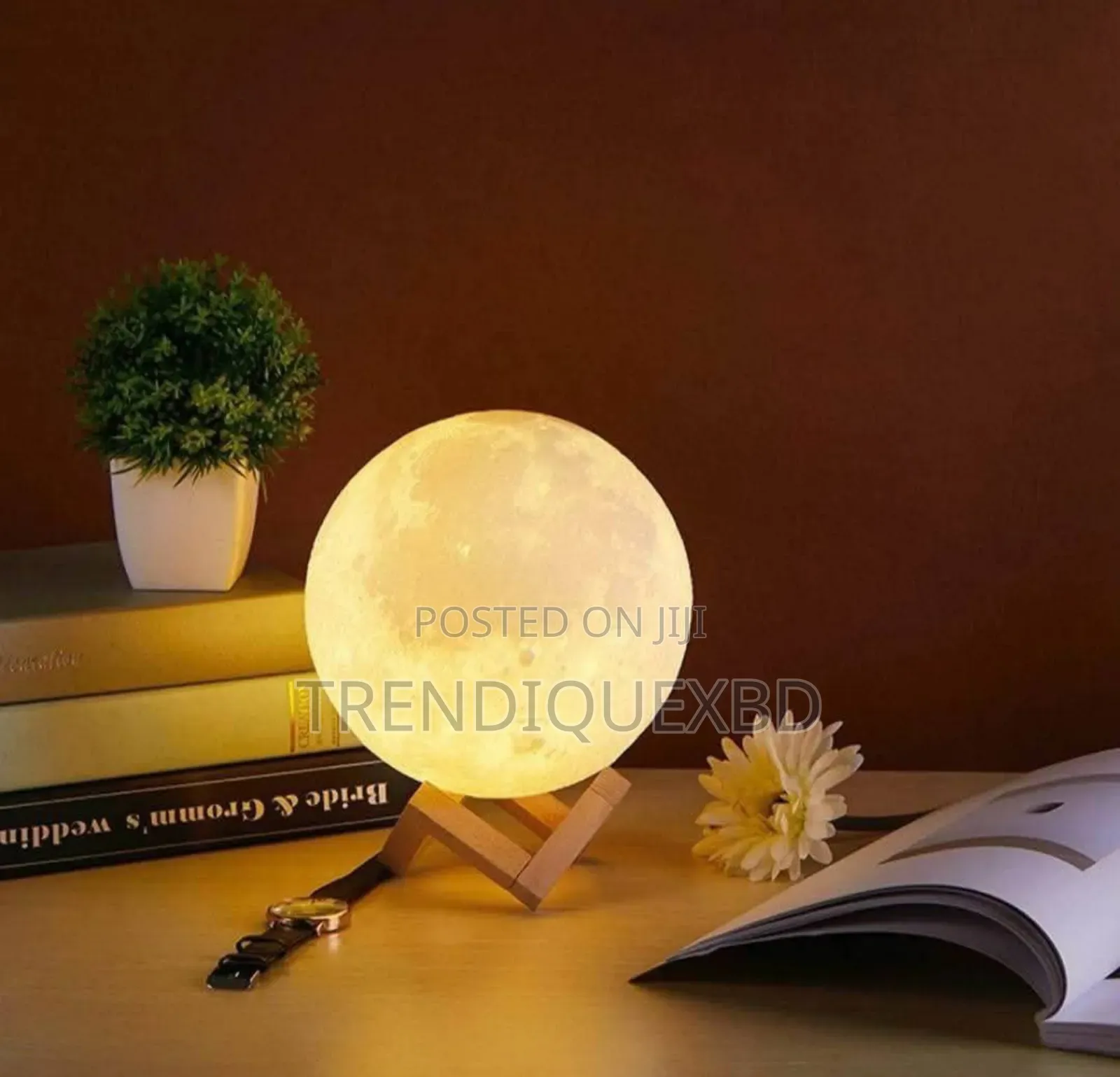3d Rechargeable Moon Lamp With 16 Colors