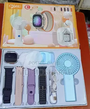 Photo - D96 প্লাস স্মার্ট ঘড়ি (4 বেল্ট) + ফ্যান + এয়ারপডস