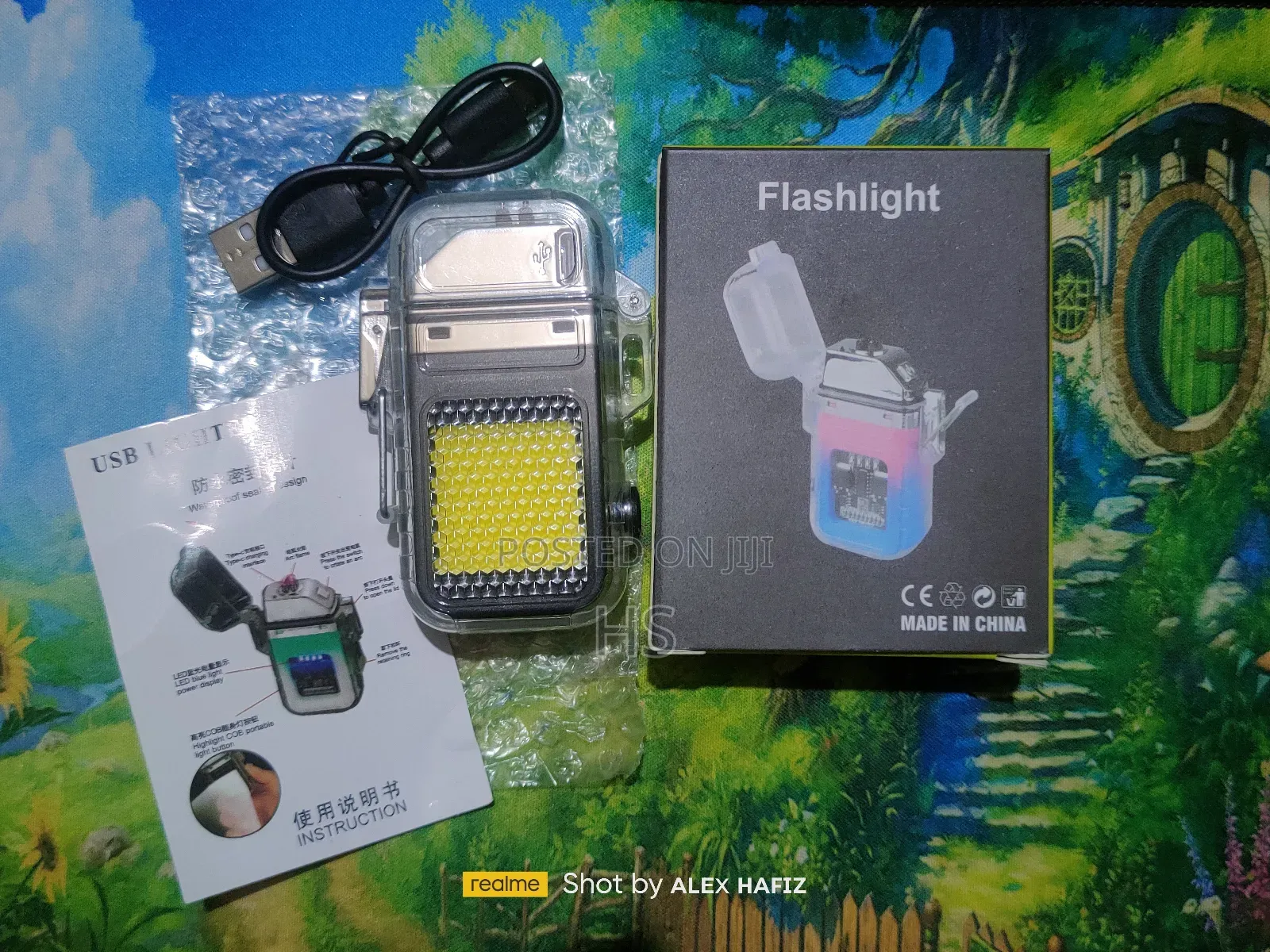 Electric Arc Plasma Lighter With Flashlight