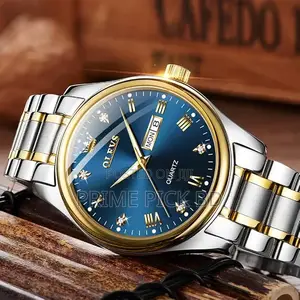 Photo - Olevs 5563 Chain Watch – Blue Dial for Men