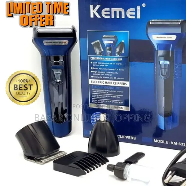 Kemei Km-6330 3-in-1 Hair Shaving Machine Grooming Kit
