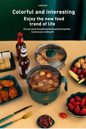 Yn Electric Cooking Pot Double Deck–18cm – Green Color