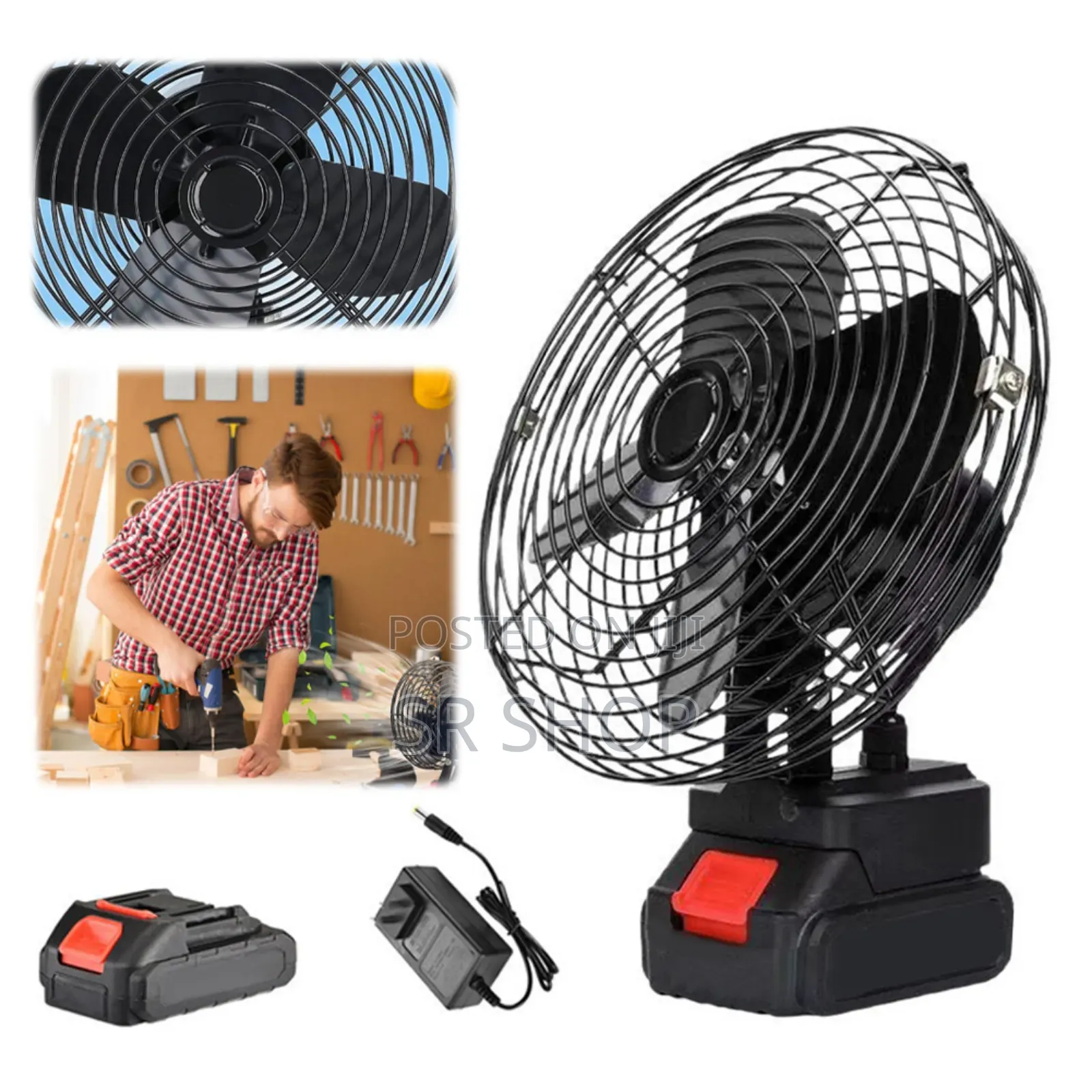 Powerful Metal Electric Fan With 18v 20v Li-Ion Battery
