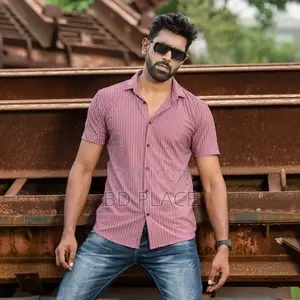 Half Sleeve Stretch Casual Shirt (Maroon)