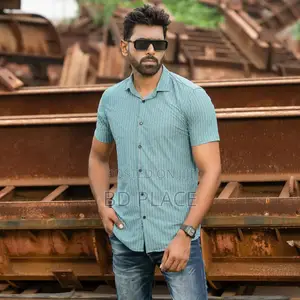 Half Sleeve Stretch Casual Shirt (Maroon)