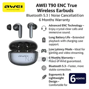 Awei T90 2 in 1 Enc Wireless Bluetooth Earbuds