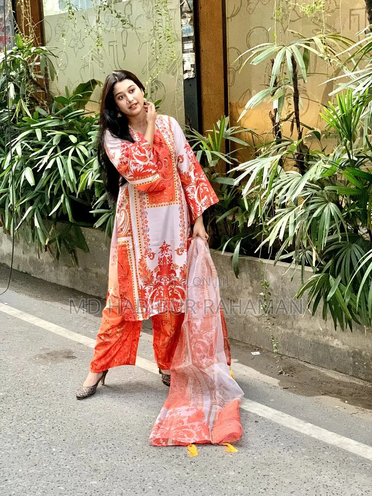 Ready Made Pure Dubai Silk Digital Print Three Piece