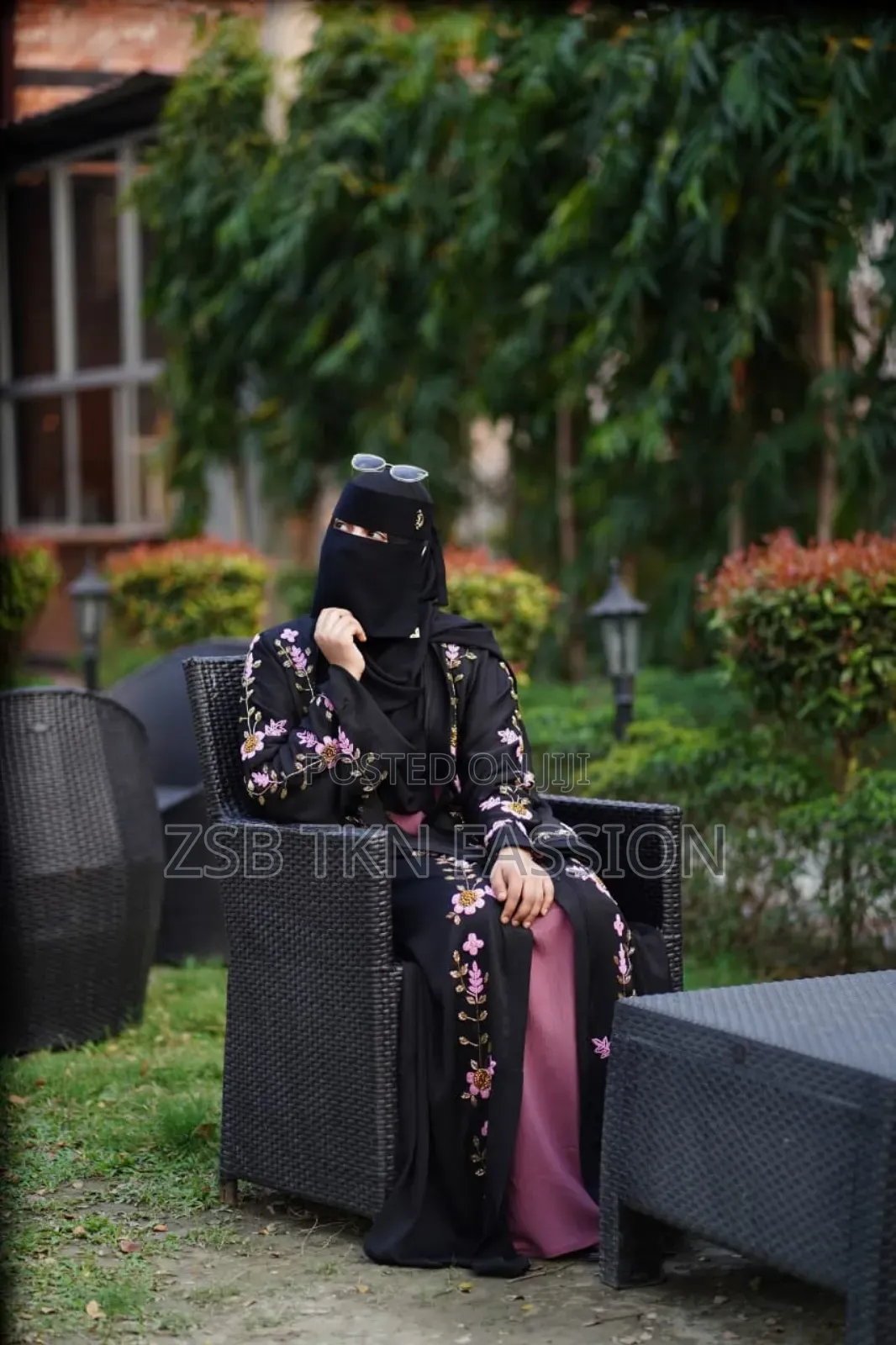 Muslima Dubai Embroidered Burqa Set – Full 5-Piece Premium