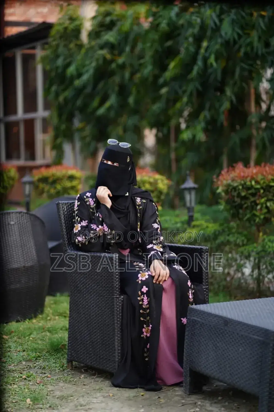Muslima Dubai Embroidered Burqa Set – Full 5-Piece Premium