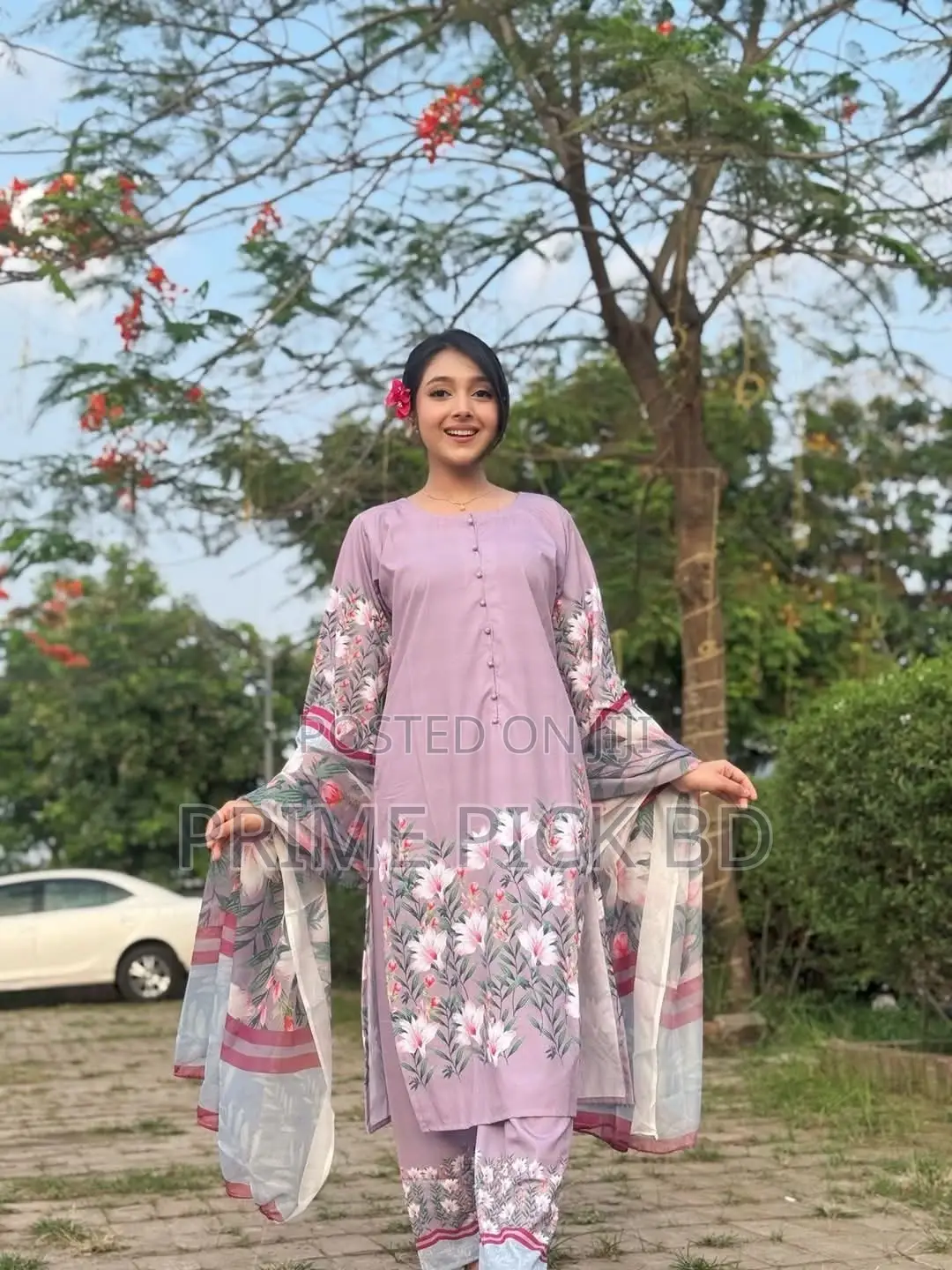 Digitally Printed Elegance Three-Piece