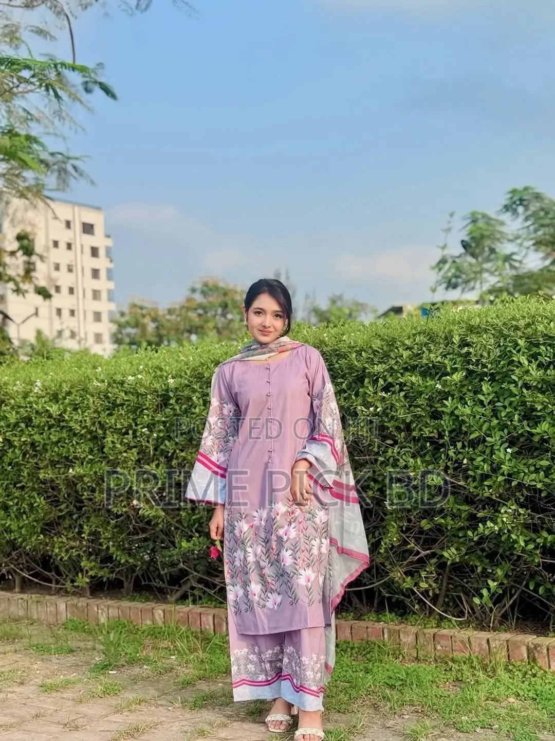 Digitally Printed Elegance Three-Piece