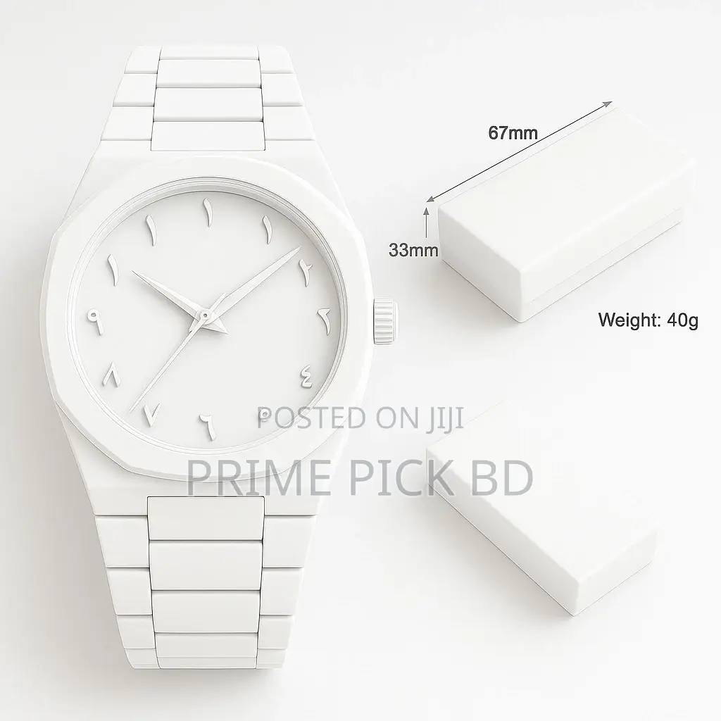 D1 Milano Polycarbon Arabic Watch – Minimalist White
