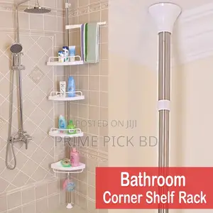 Adjustable Bathroom Corner Shelf Rack – Floor to Ceiling
