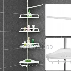 Adjustable Bathroom Corner Shelf Rack – Floor to Ceiling